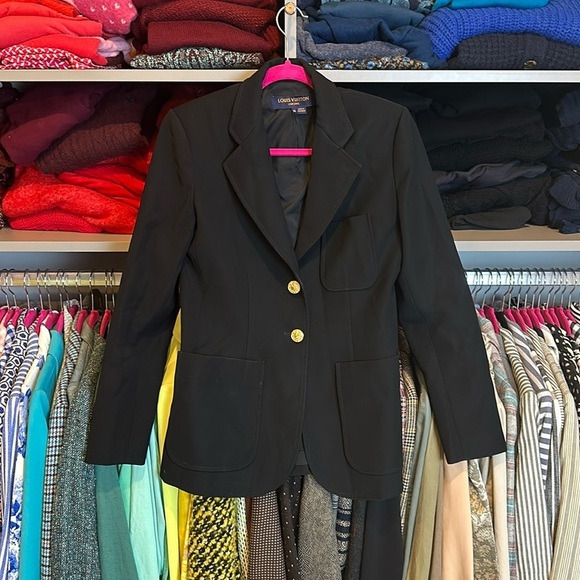 Authentic Louis Vuitton black 3 pocket blazer size EU 36/ US 4​ - Picture 1 of 5